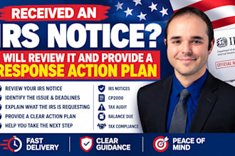 review your irs notice and provide a response action plan
