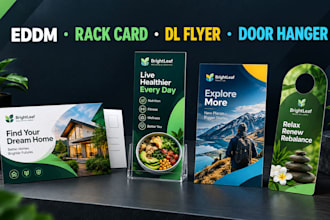 design eddm postcard, rack card, dl flyer and door hanger
