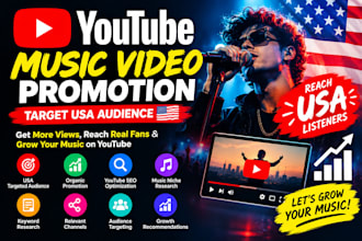 promote your USA youtube music video for 1 million views organic million views