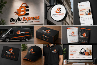 design a professional ecommerce brand identity and logo mockup