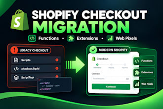 migrate shopify checkout to checkout extensibility, functions and pixels API