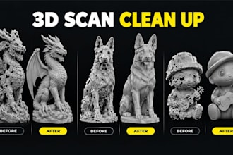 3d scan cleanup, repair mesh perfect 3d models and make stl files print ready