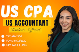 prepare us tax return form 1040, 1120, 5472, 5471 and llc tax