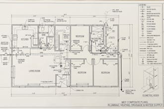 prepare mep plumbing, heating, drainage and water supply drawings for permit
