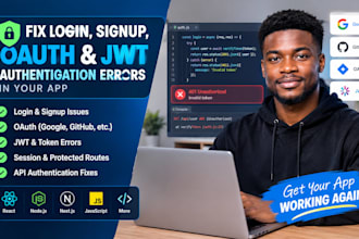 fix login, signup, oauth and jwt authentication errors in your app