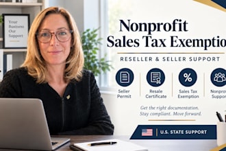 help with nonprofit, sales tax exemption, resale certificate and seller permit