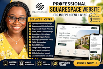 professionally build or redesign squarespace website for independent living