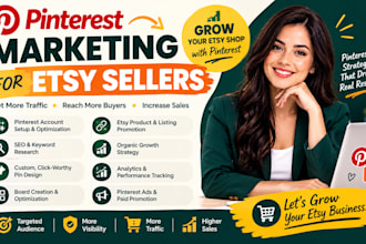 pinterest marketing, SEO, design pins, traffic growth to your etsy shop