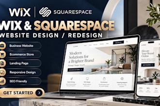 design and redesign wix website or squarespace website, landing page