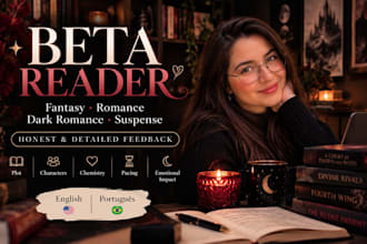 beta read your romance, fantasy or dark romance book