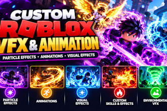 create custom roblox vfx, particle effects and animations