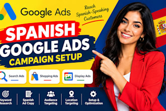 setup spanish google ads campaign, spanish search ads, shopping ads, display ads
