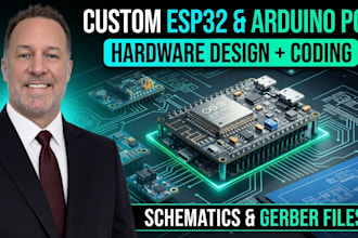 design and program a custom esp32 or arduino pcb with sensors and gerber