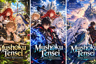 design anime manga light novel cover graphic novel illustration web book cover