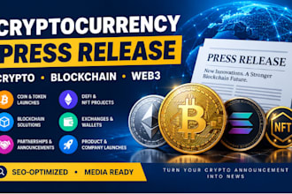 write a cryptocurrency press release for crypto blockchain and web3