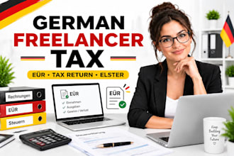 handle german freelancer tax returns, eur, income tax and elster filing