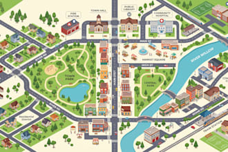 create a custom city map, neighborhood map, street map and location guide map