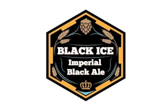 design beer bar business logo with black ice imperial black