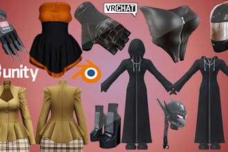 fit, fix, create custom vrchat outfits, assets, props, items, clothing for avi