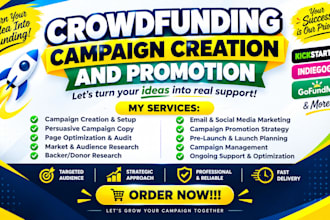 do crowdfunding campaign promotion kickstarter and gofundme promotion