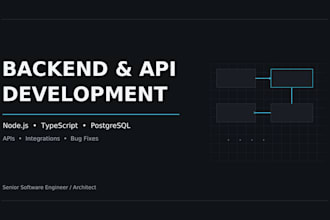 build or fix apis, backend systems, and database integrations