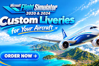 custom msfs 2020 msfs 2024 aircraft livery xplane virtual livery msfs