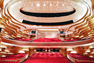 design a professional 3d cinema, theater and auditorium