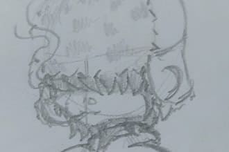 draw your characters and creature in manga style