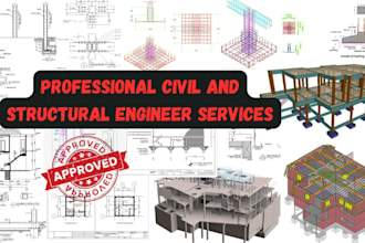 draft civil and structural engineer drawings, review, and load calculation