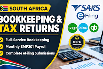 do sa bookkeeping monthly emp201 and full sars efiling income tax returns