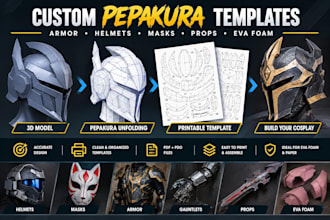 create custom pepakura templates for cosplay armor, helmets and props