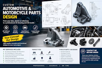 design custom mechanical automotive or motorcycle parts