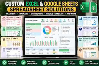 desgn excel google sheet spreadsheet planner budget wedding meal finance invoice