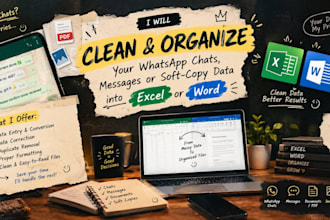 convert your whatsapp, PDF image or chat data into a clean excel sheet