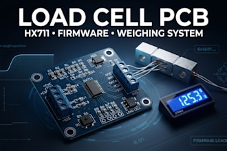 design custom load cell pcb with hx711 and embedded firmware