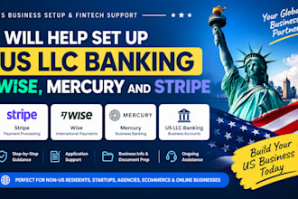 help set up US llc banking, wise, mercury and stripe