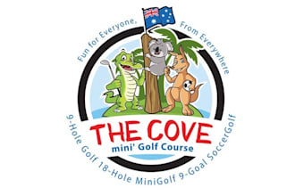 design australian animal cartoons playing golf club logo