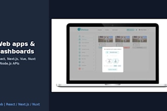 build your web app or admin dashboard with react nextjs or nuxt