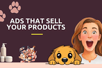 design pet and beauty products ads for social media and ecommerce