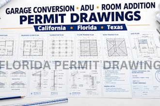 mep garage conversion adu room addition permit drawings california florida texas