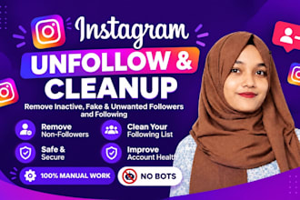 manually unfollow instagram followings and remove fake ghost followers