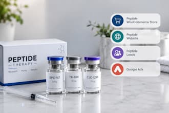 build peptide woocommerce store, peptide website, peptide leads and google ads