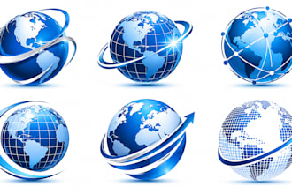 design a professional, world, global, international, or earth blue globe logo