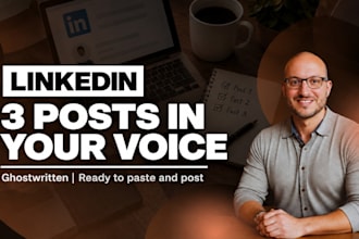 write 3 linkedin posts in your voice, ready to publish