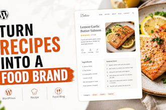 build recipe website, food blog or cooking website with wordpress