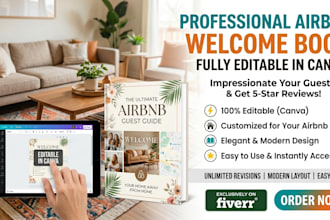 design an airbnb welcome book, vrbo guest guide, and house manual