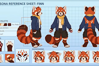 create furry reference sheet, fursona ref sheet, furry art and character design