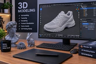 do 3d modeling, texturing, uv mapping and rendering