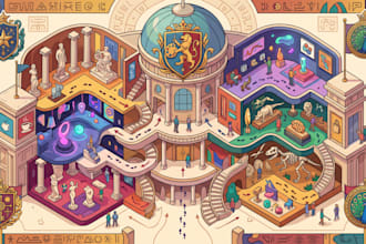create museum map, exhibition floor map and gallery visitor guide