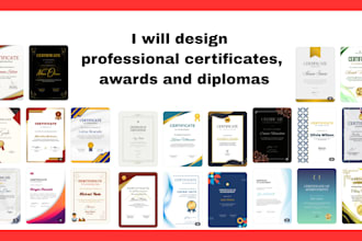 design professional certificates, awards and diplomas